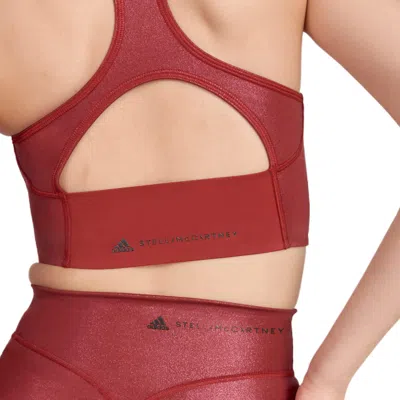 Adidas Originals (wmns) Adidas By Stella Mccartney Shiny Training Crop Top 'copper' In Burgundy