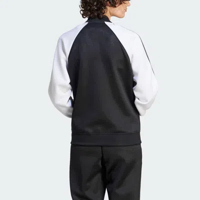 Adidas Originals (wmns) Adidas Adicolor Classics Oversized Sst Track Jacket 'black White' In Blue
