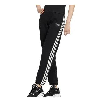 Adidas Originals (wmns) Adidas 3-stripes Casual Knit Track Pants Asia Sizing 'black White'