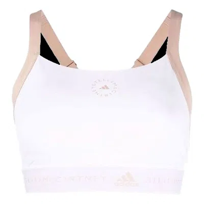 Adidas Originals (wmns) Adidas By Stella Mccartney Truepurpose Medium Support Bra 'white Beige' In Multi