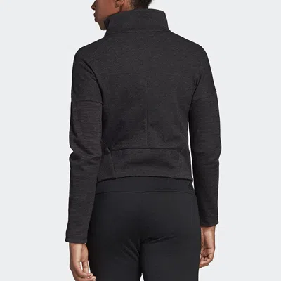 Adidas Originals (wmns) Adidas W Htr Jkt Solid Color Irregular Zipper Sports Jacket Black Gray