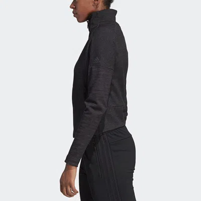 Adidas Originals (wmns) Adidas W Htr Jkt Solid Color Irregular Zipper Sports Jacket Black Gray