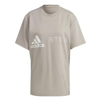 Adidas Originals (wmns) Adidas By Stella Mccartney Logo-print T-shirt 'grey' In Gray