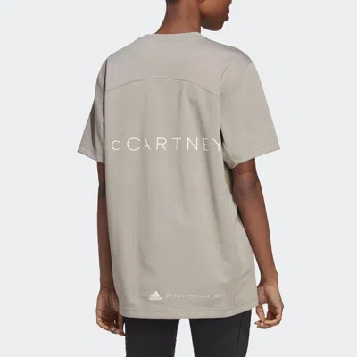 Adidas Originals (wmns) Adidas By Stella Mccartney Logo-print T-shirt 'grey' In Gray