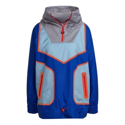 Adidas Originals (wmns) Adidas By Stella Mccartney Wind.rdy Loose Fit Training Half Zip Jacket 'blue'