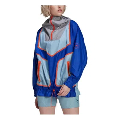 Adidas Originals (wmns) Adidas By Stella Mccartney Wind.rdy Loose Fit Training Half Zip Jacket 'blue'
