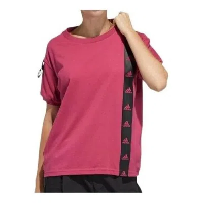 Adidas Originals (wmns) Adidas Badge Of Sport 2 T-shirt Asia Sizing 'pink Black' In Multi