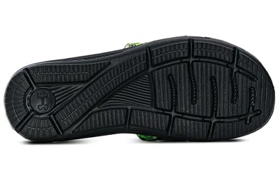 Under Armour Ignite 6 Graphic Strap Slide 'black Green Citrine Camo' In Multi