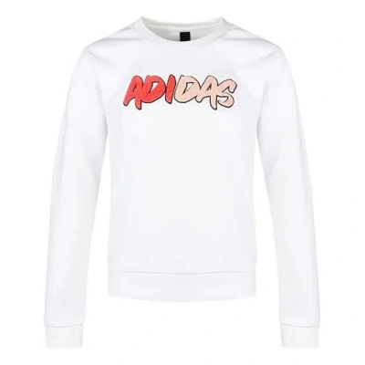 Adidas Originals (wmns) Adidas Athleisure Casual Sports Round Neck Pullover White Hoodie