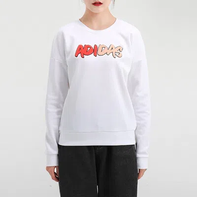 Adidas Originals (wmns) Adidas Athleisure Casual Sports Round Neck Pullover White Hoodie