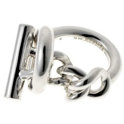 Pre-owned Hermes Silver Silver 925 Band Ring ()