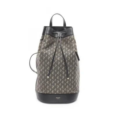 Pre-owned Jimmy Choo Black Nylon Canvas Leather Backpack ()