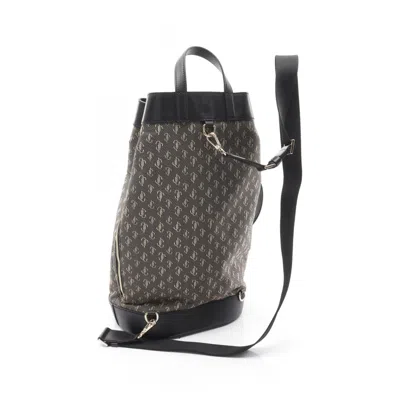 Pre-owned Jimmy Choo Black Nylon Canvas Leather Backpack ()