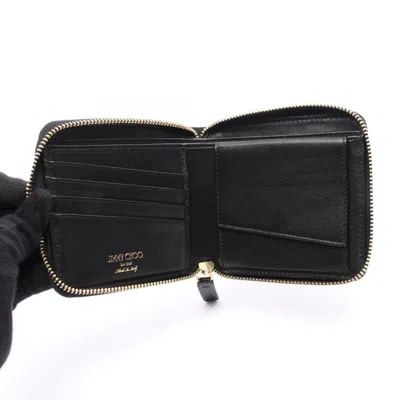 Pre-owned Jimmy Choo Black Leather Wallet (bi-fold) ()