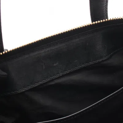 Pre-owned Jimmy Choo Black White Nylon Leather Handbag Tote Bag () In Multi