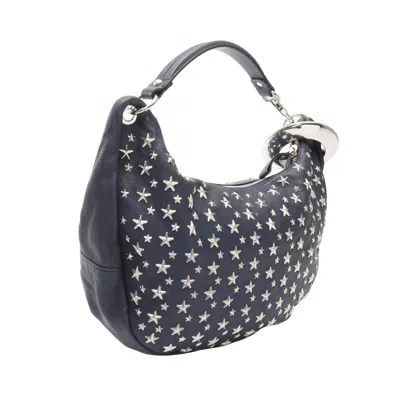 Pre-owned Jimmy Choo Navy Leather Shoulder Bag () In Blue