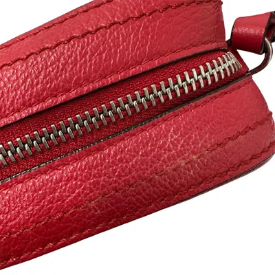 Pre-owned Jimmy Choo Red Color Leather Shoulder Bag ()