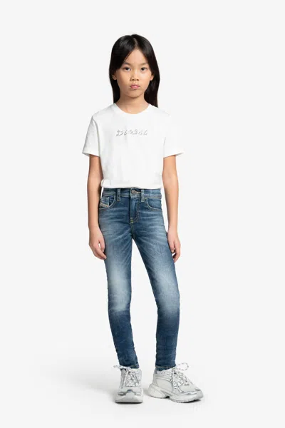 Diesel Shaded Dark Blue Skinny Jeans In Blue