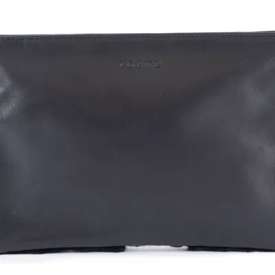 Pre-owned Loewe Black Fur Leather Pochette Shoulder Bag ()