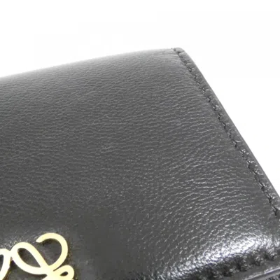 Pre-owned Loewe Black Leather Wallet (tri-fold) ()