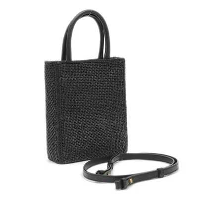 Pre-owned Loewe Black Raffia Leather Shoulder Bag ()