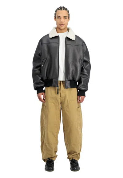 Alpha Industries B-15 Bomber Jacket In Black Polyester In Black