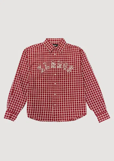 Xlarge Patch Logo Plaid L/s Shirt In Red