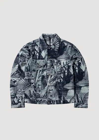 No Problemo Apocalypse Jacquard Truck Jacket In Blue