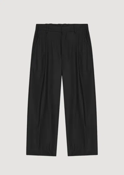 Nn07 Kay 1088 Straight-leg Pleated Recycled Woven Trousers In Black