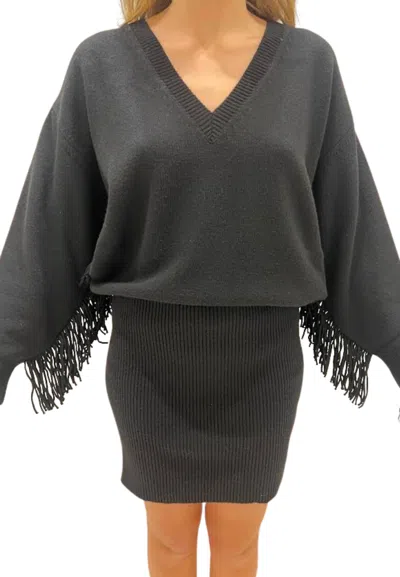 Akep Women's Dress  Knitted In Black