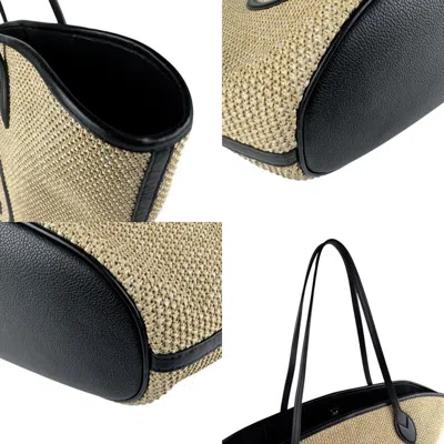Pre-owned Louis Vuitton Beige Black Raffia Leather Shoulder Bag Tote Bag () In Multi