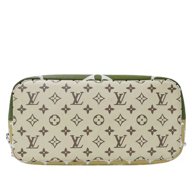 Pre-owned Louis Vuitton Beige Green Khaki Monogram Canvas Tote Bag ()