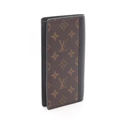 Pre-owned Louis Vuitton Black Brown Long Wallet (bi-fold) () In Multi