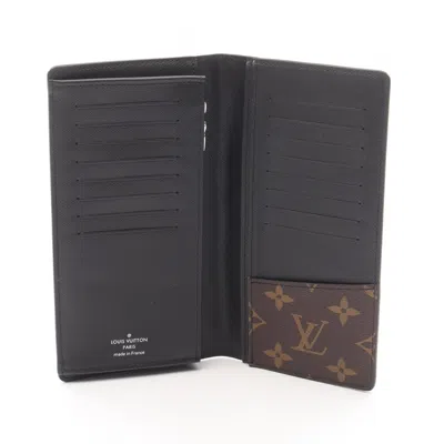 Pre-owned Louis Vuitton Black Brown Long Wallet (bi-fold) () In Multi