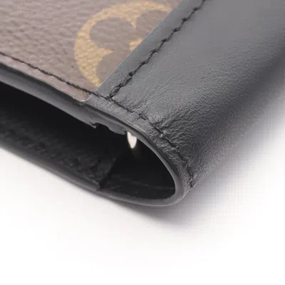 Pre-owned Louis Vuitton Black Brown Long Wallet (bi-fold) () In Multi