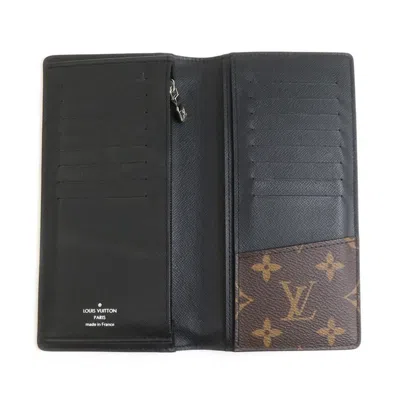 Pre-owned Louis Vuitton Black Brown Monogram Long Wallet (bi-fold) () In Multi