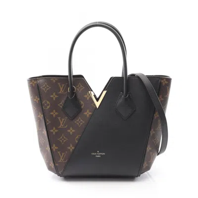 Pre-owned Louis Vuitton Black Brown Noir Coated Canvas Leather Tote Bag ()