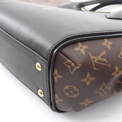 Pre-owned Louis Vuitton Black Brown Noir Coated Canvas Leather Tote Bag ()