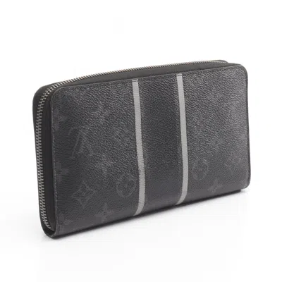 Pre-owned Louis Vuitton Black Coated Canvas Long Wallet (bi-fold) ()