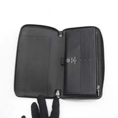 Pre-owned Louis Vuitton Black Coated Canvas Long Wallet (bi-fold) ()