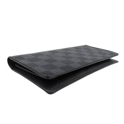 Pre-owned Louis Vuitton Black Damier Graphite Canvas Long Wallet (bi-fold) ()