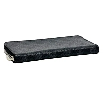Pre-owned Louis Vuitton Black Damier Graphite Damier Graphite Canvas Long Wallet (bi-fold) ()