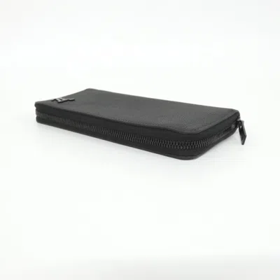 Pre-owned Louis Vuitton Black Leather Long Wallet (bi-fold) ()