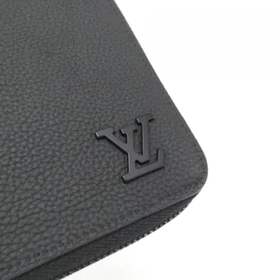 Pre-owned Louis Vuitton Black Leather Long Wallet (bi-fold) ()