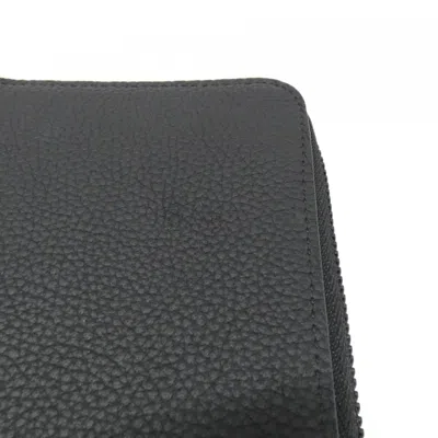 Pre-owned Louis Vuitton Black Leather Long Wallet (bi-fold) ()