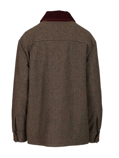 Blazé Milano Berber Corduroy-trimmed Wool-blend Jacket In Gray
