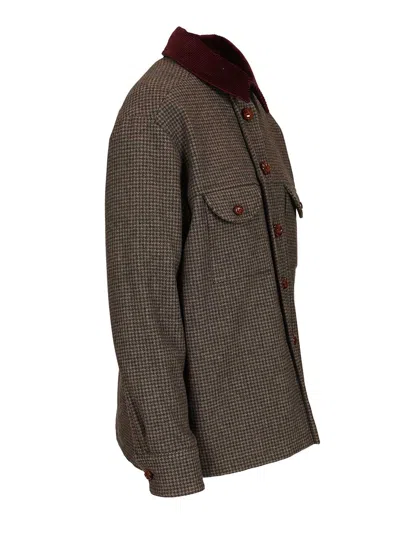 Blazé Milano Berber Corduroy-trimmed Wool-blend Jacket In Gray