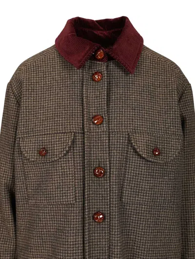 Blazé Milano Berber Corduroy-trimmed Wool-blend Jacket In Gray