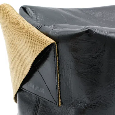 Uma Wang Textured Leather Shoulder Bag With Adjustable Strap In Black