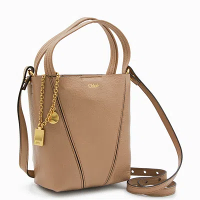 Chloé Beige Leather Spin Tote